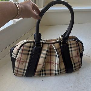 Burberry Haymarket top handle purse